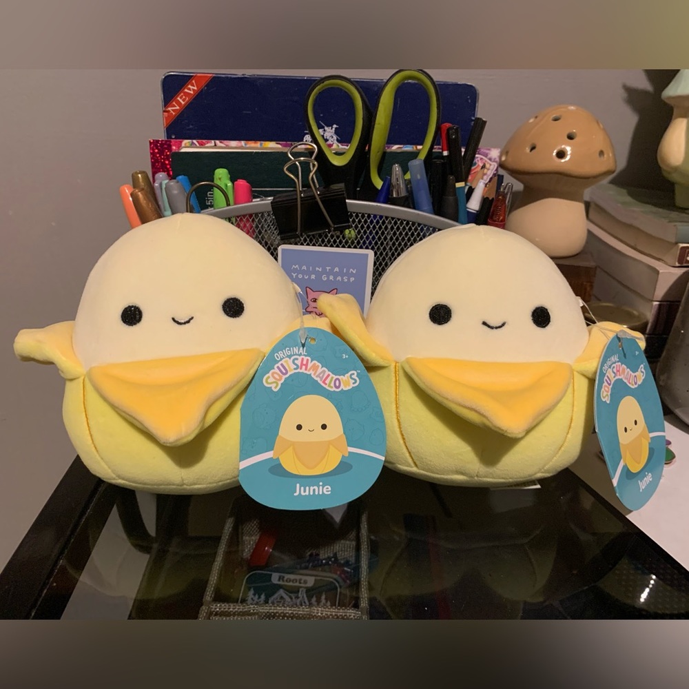 NWT Pair of Junie Banana Squishmallow Plushies
